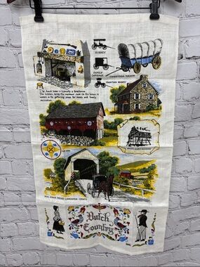 Kay Dee Dutch Country Folk Art Linen Wall Hanging VTG